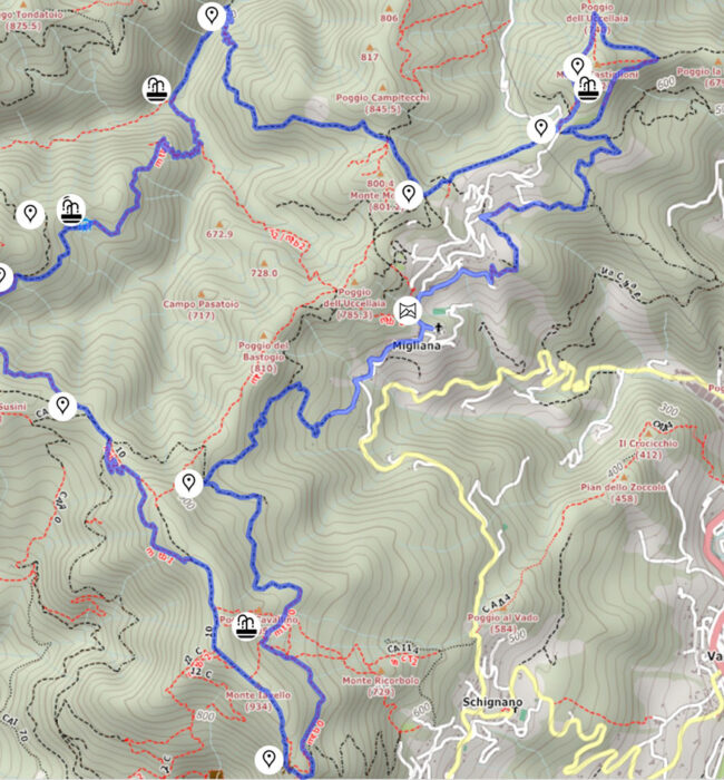 Mappa traccia Giro dei Castagneti